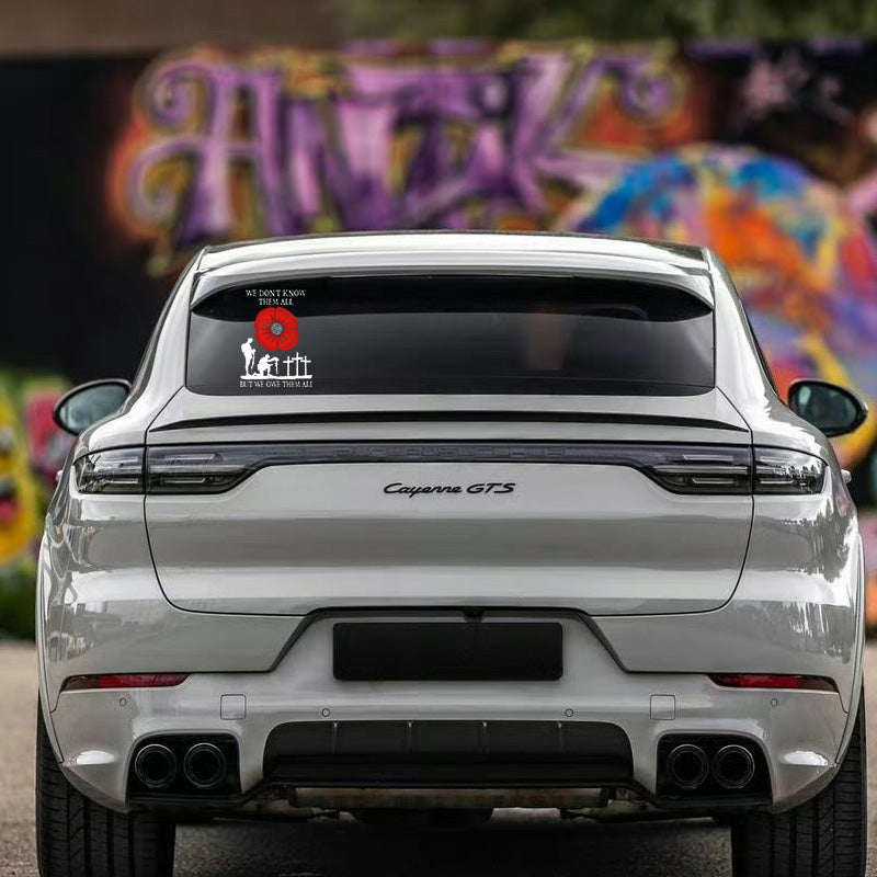 Red poppy veterans sticker