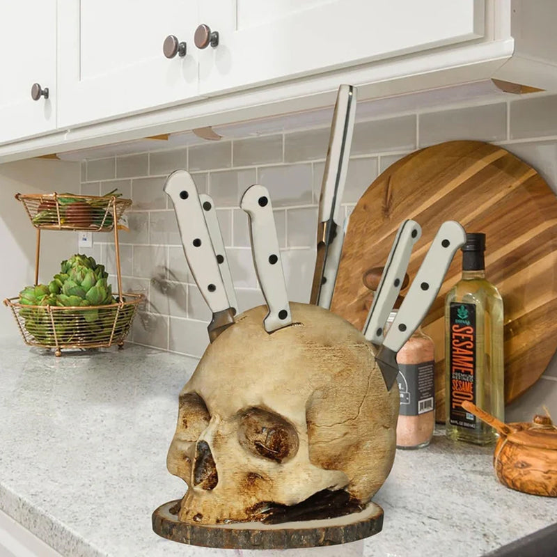 Gothic Skull Knife Holder