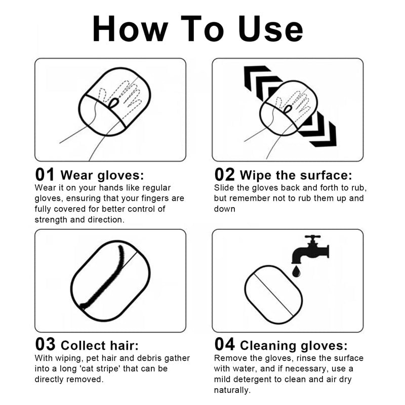 Furniture and Clothing Pet Hair Remover Glove