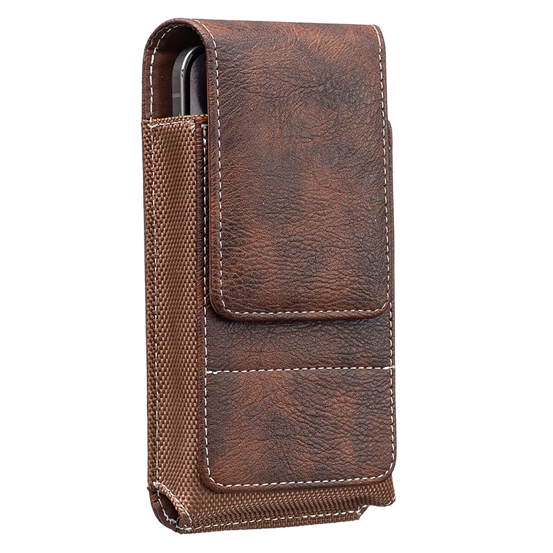 Men's PU Leather Belt Pouch with Card Slot