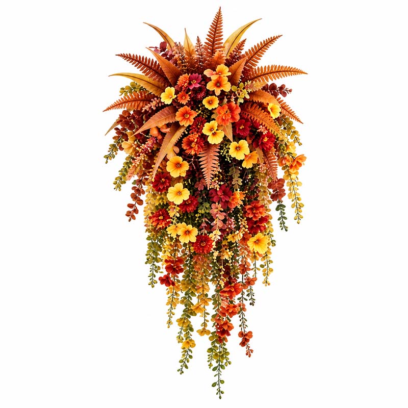 Festive Autumn Harvest Hanging Floral Basket