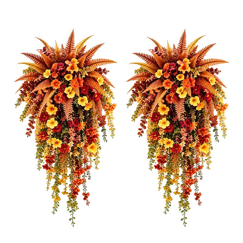 Festive Autumn Harvest Hanging Floral Basket