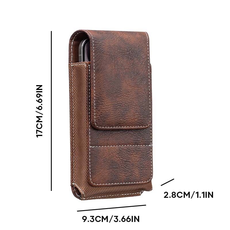 Men's PU Leather Belt Pouch with Card Slot