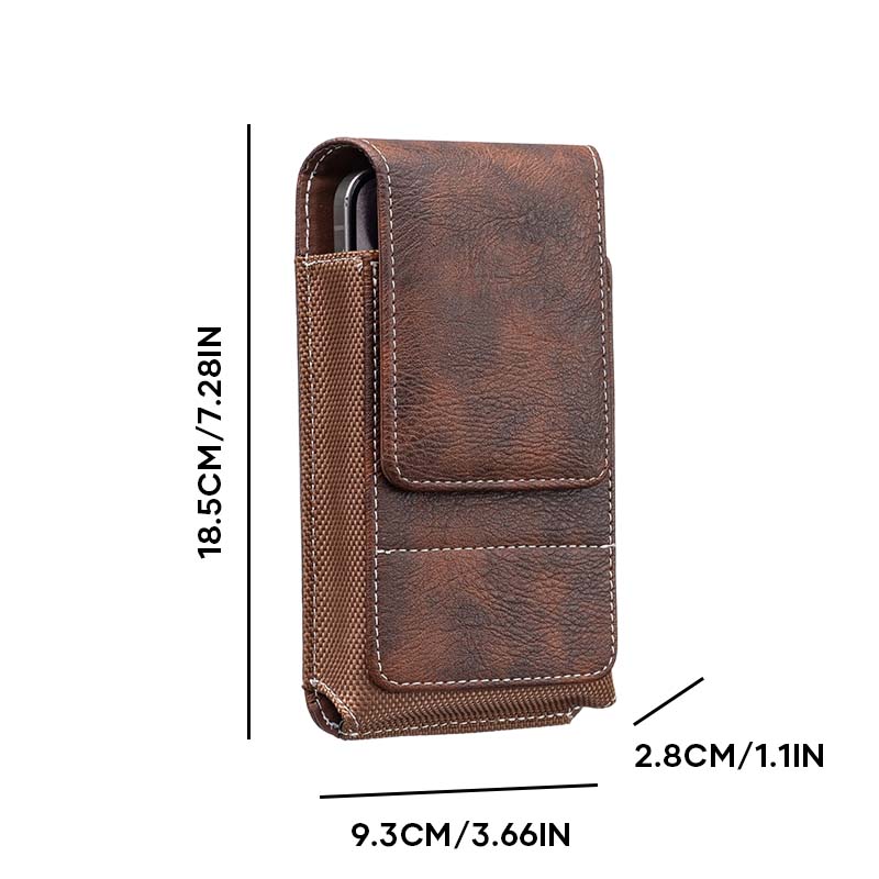 Men's PU Leather Belt Pouch with Card Slot