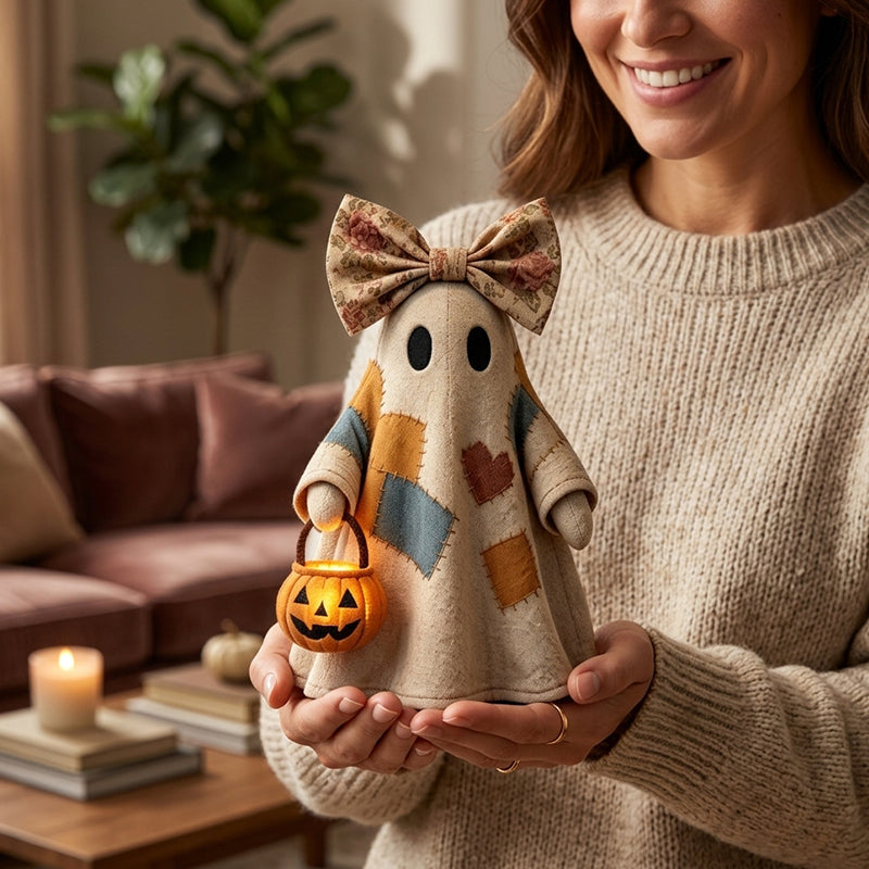 Patchwork Ghost Halloween Decoration