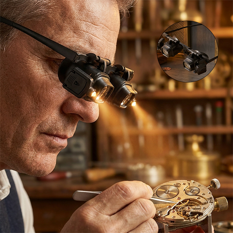 Illuminated Magnifier with Multi-Magnification Lenses