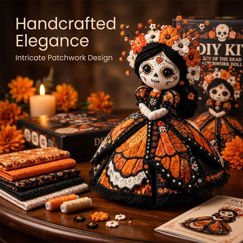 Handmade Day of the Dead DIY Fairy Patchwork Set