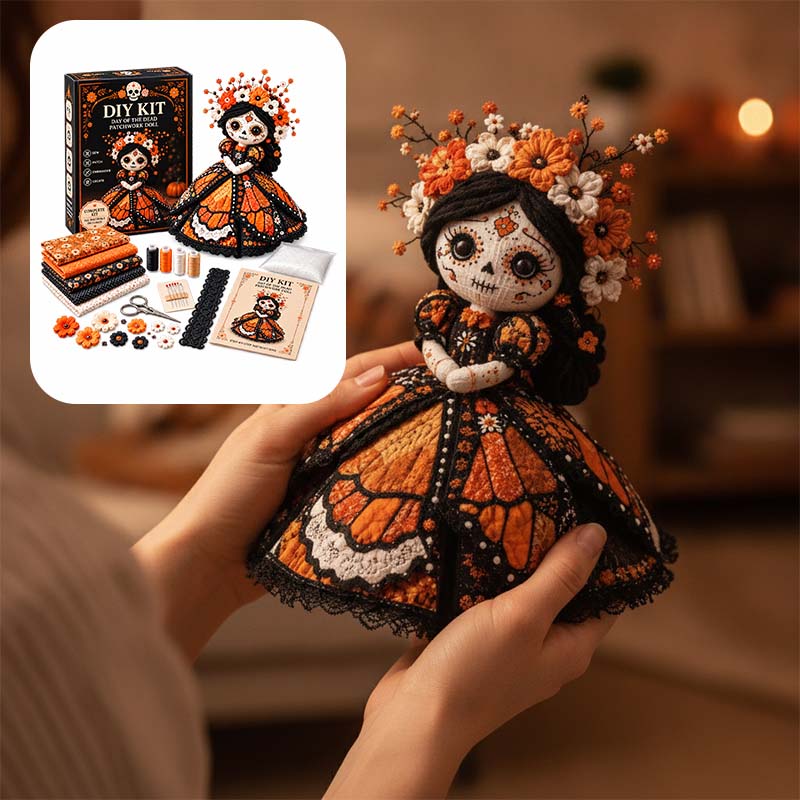 Handmade Day of the Dead DIY Fairy Patchwork Set