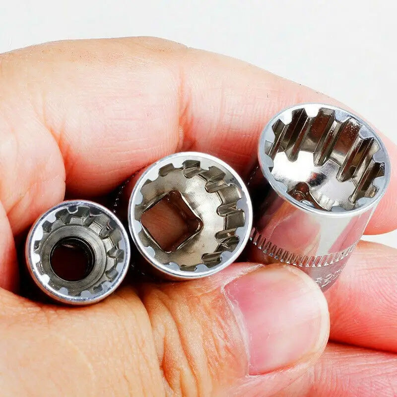 19-piece set of 12-point plum tooth socket head