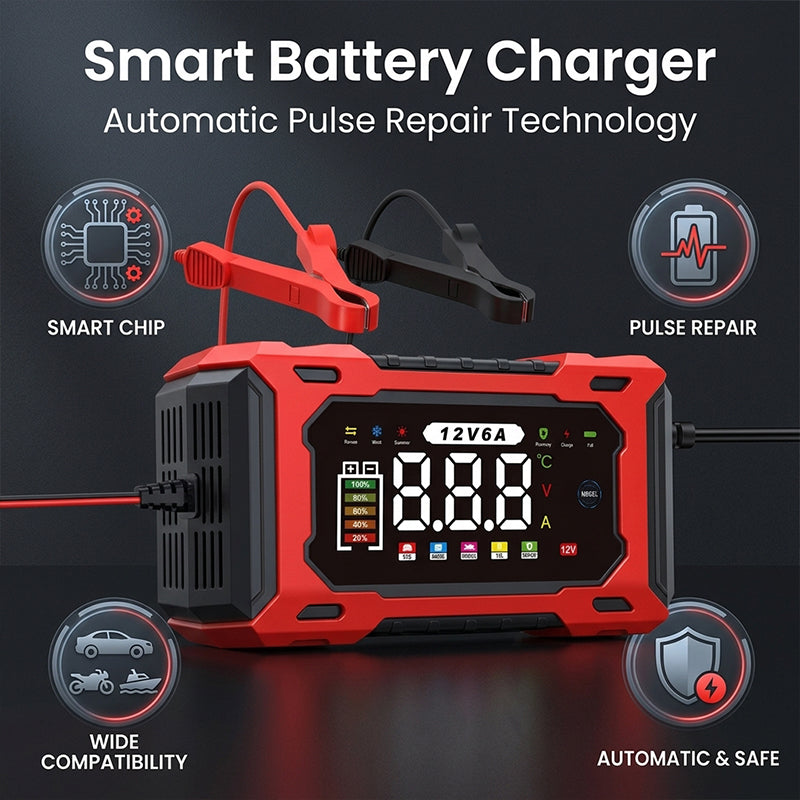 Professional 12V 6A Smart Lead-Acid Charger