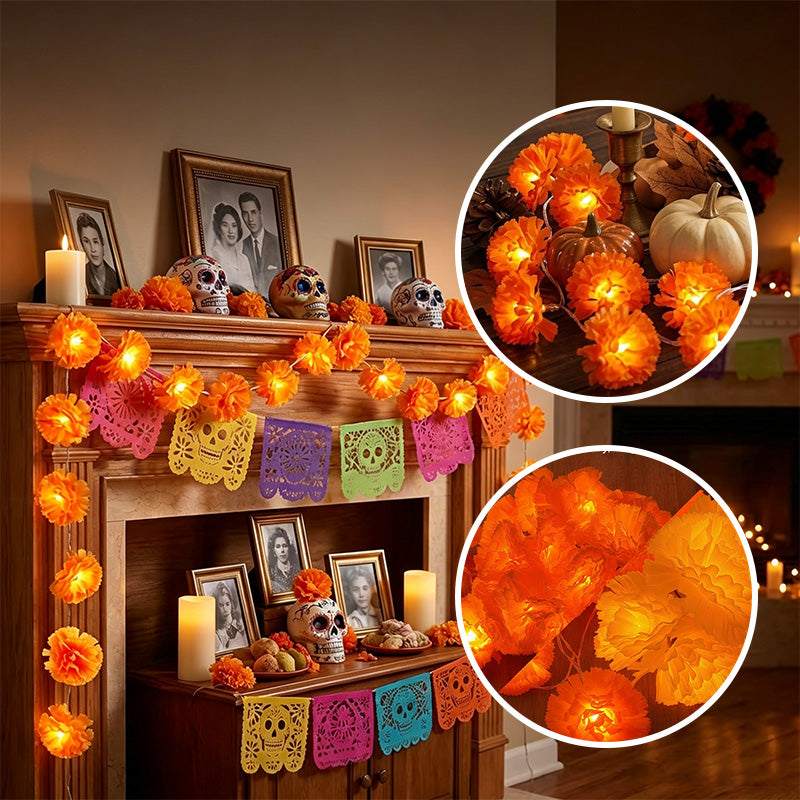 Day of the Dead Marigold String Lights