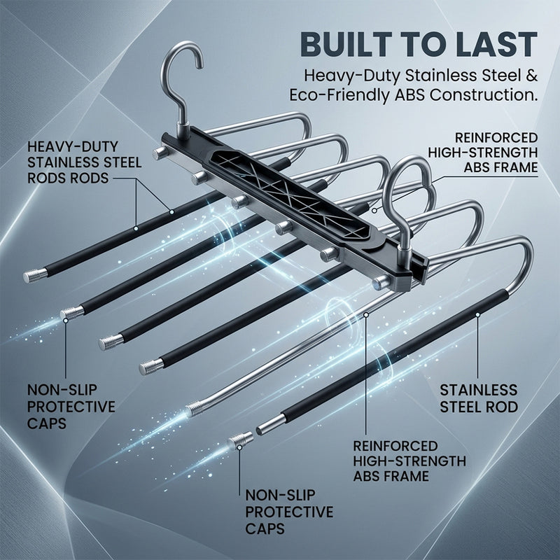 Multifunctional Non Slip Pants Hanger Organizer