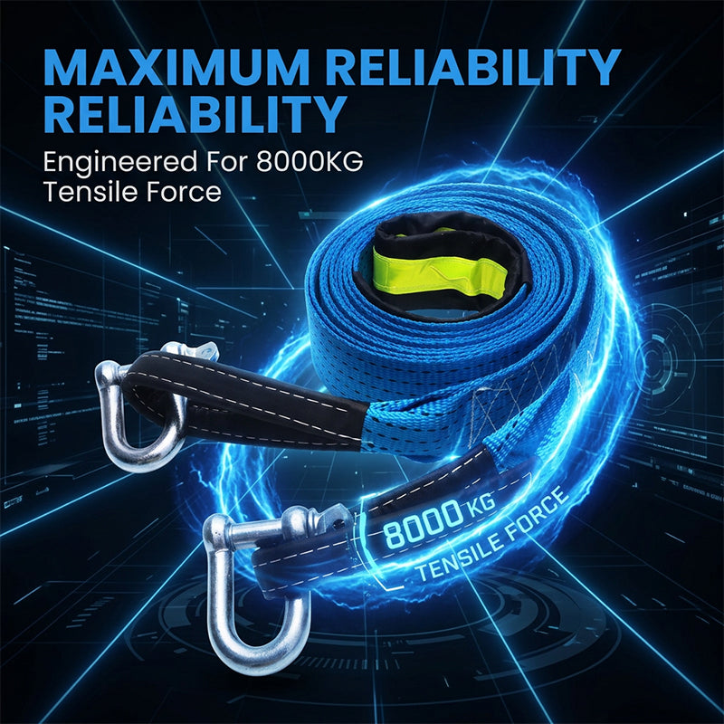 Aless™ Heavy-Duty 5M 8T Vehicle Tow Strap