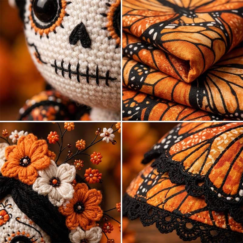 Handmade Day of the Dead DIY Fairy Patchwork Set