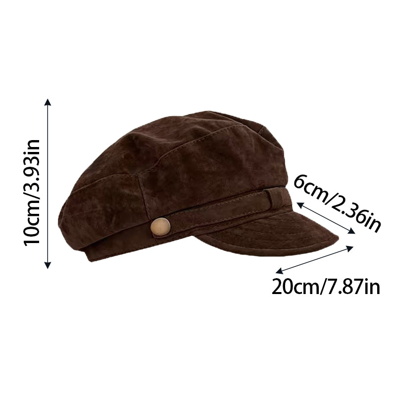 Women's Suede Beret Hat with Adjustable Fit