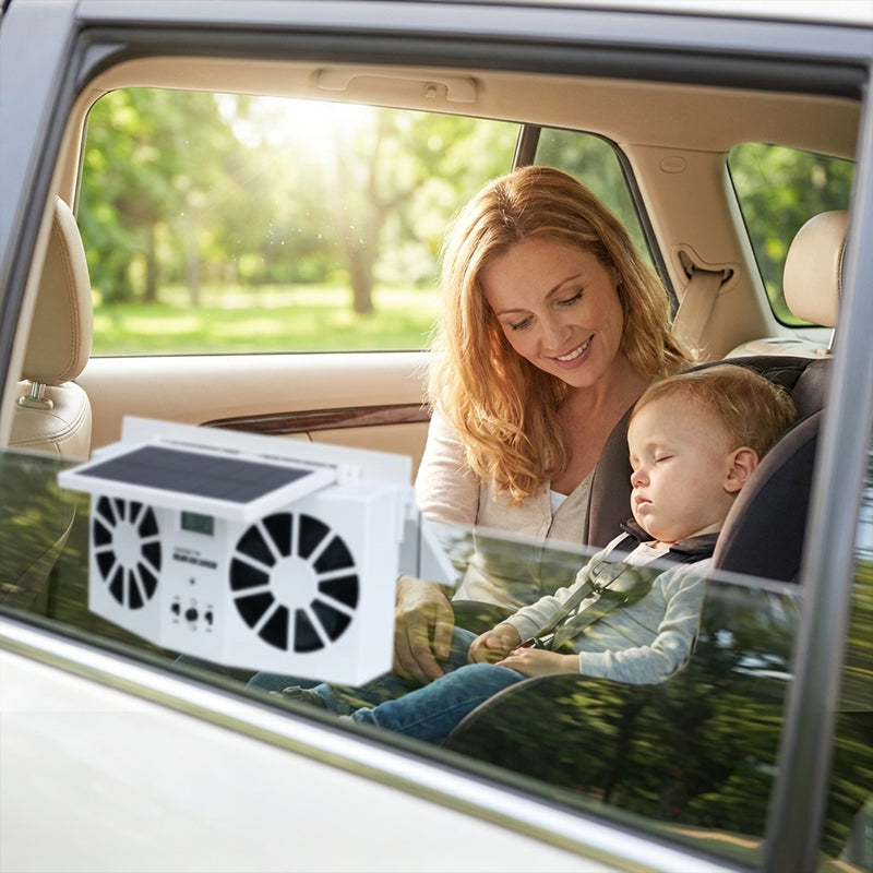 Solar Car Window Exhaust Fan Cooling Ventilator