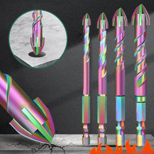 4pcs Titanium Coated Spiral Four-blade Eccentric Drill Bits