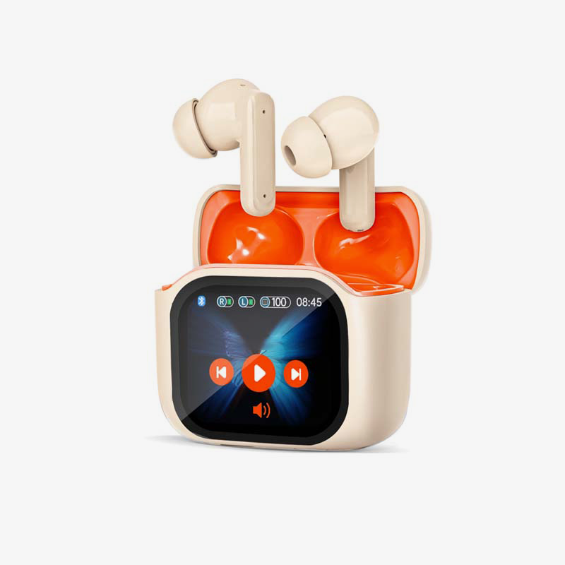 Bluetooth Noise-Cancelling Earbuds with Color Touchscreen