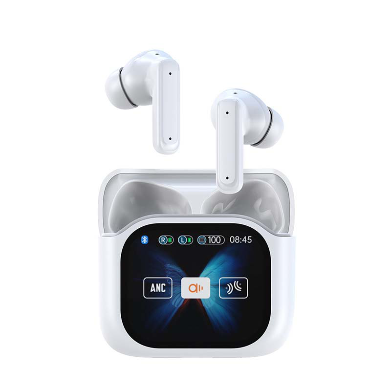 Bluetooth Noise-Cancelling Earbuds with Color Touchscreen