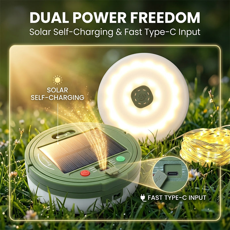 Multifunctional Solar Camping Tape Measure Light