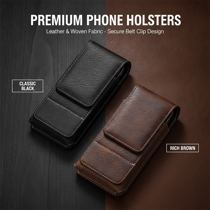 Men's PU Leather Belt Pouch with Card Slot