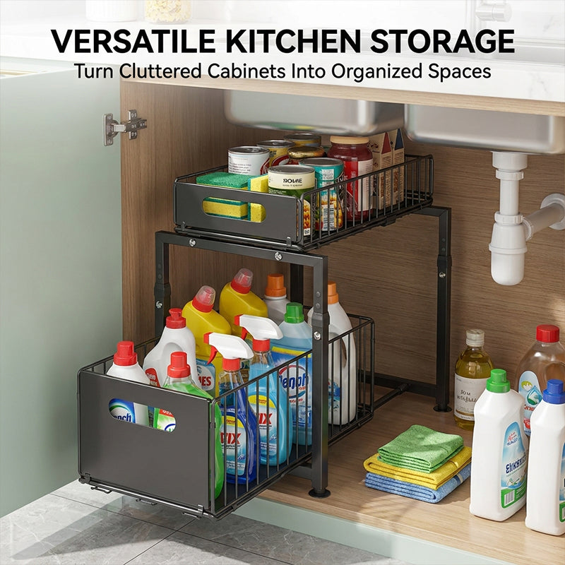 Adjustable Under Sink Pull Out Organizer