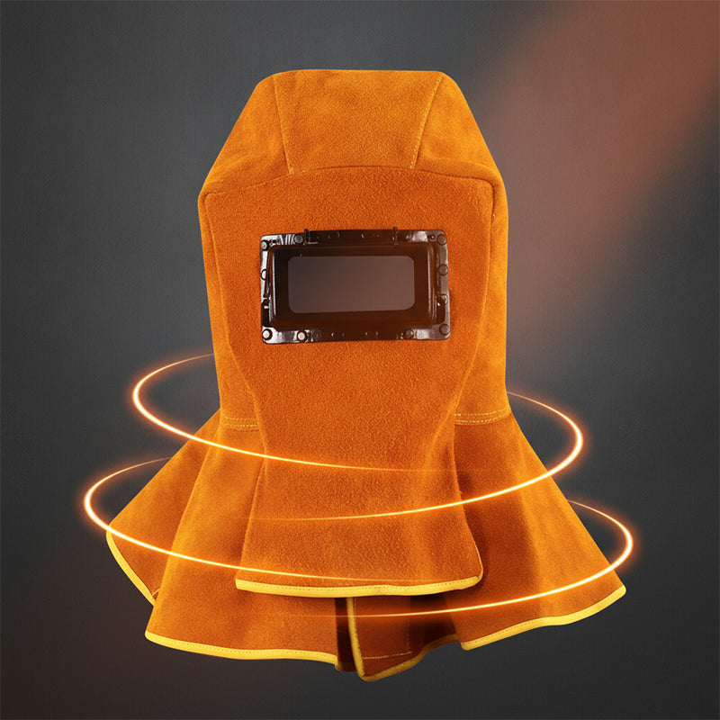 Heavy-Duty Cowhide Welding Hood with Flip-Up Lens