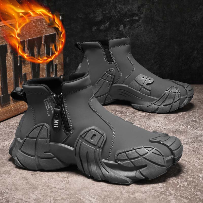 Men's high top non-slip velvet Martin cotton shoes