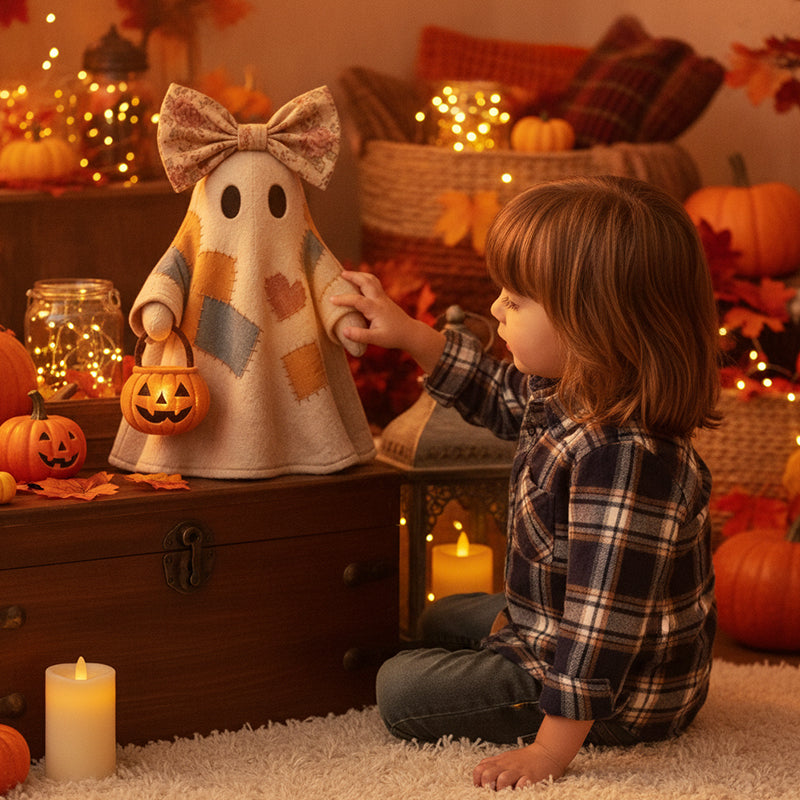 Patchwork Ghost Halloween Decoration