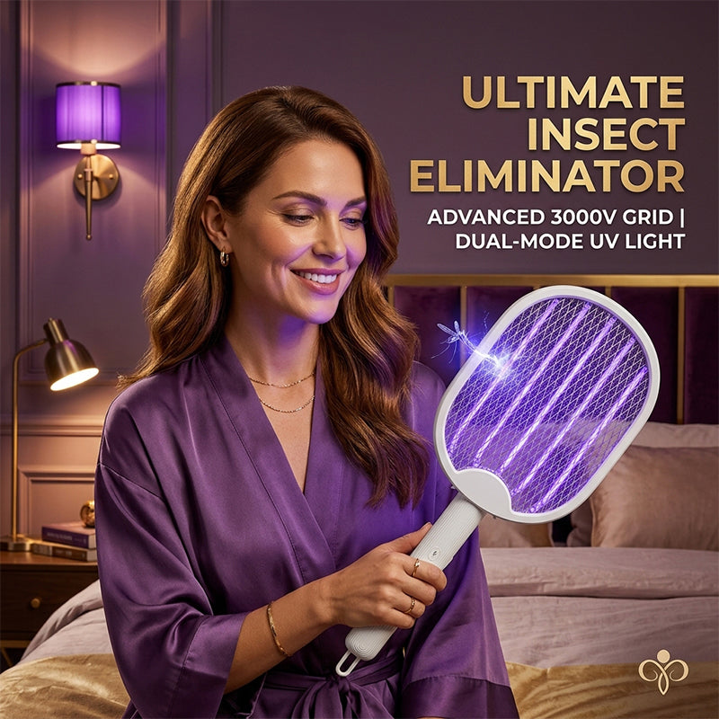 2-in-1 Foldable Electric Mosquito Swatter