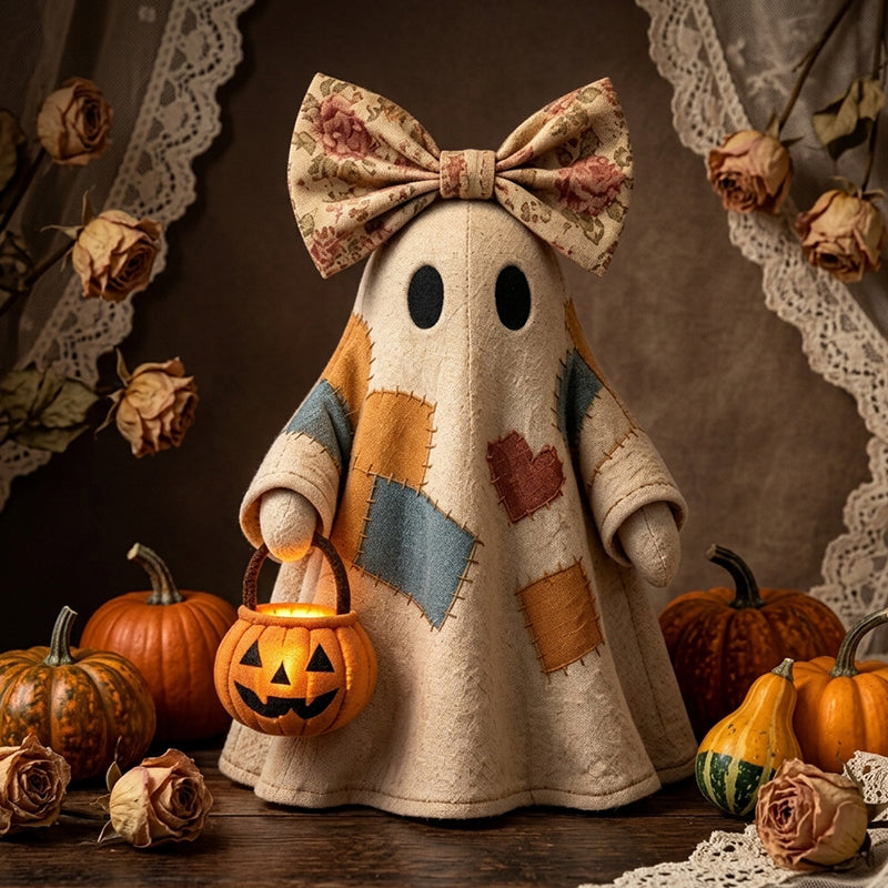 Patchwork Ghost Halloween Decoration