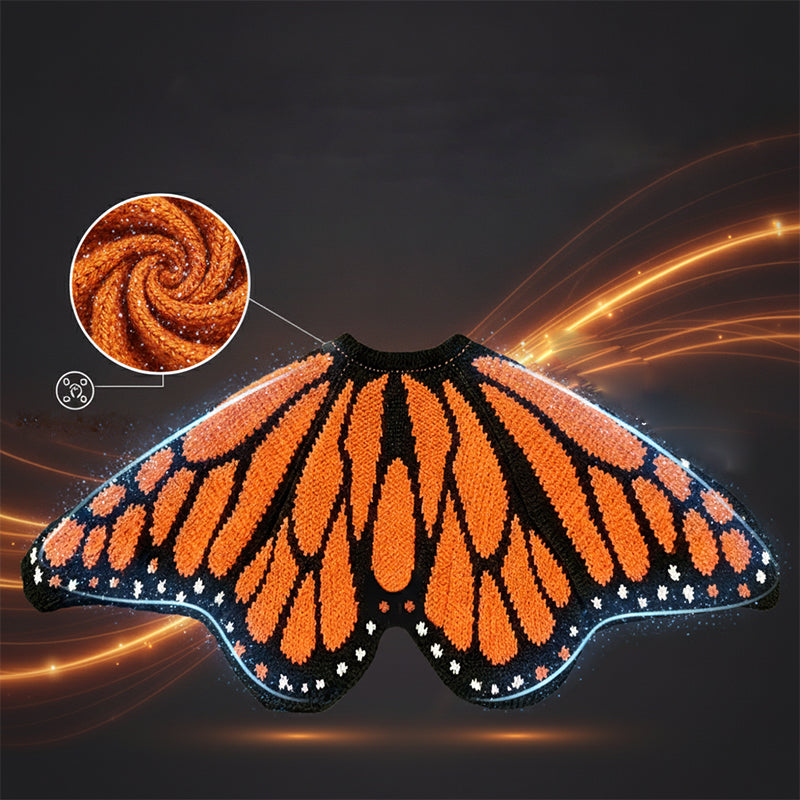 Monarch Butterfly V-Neck Knitted Cardigan