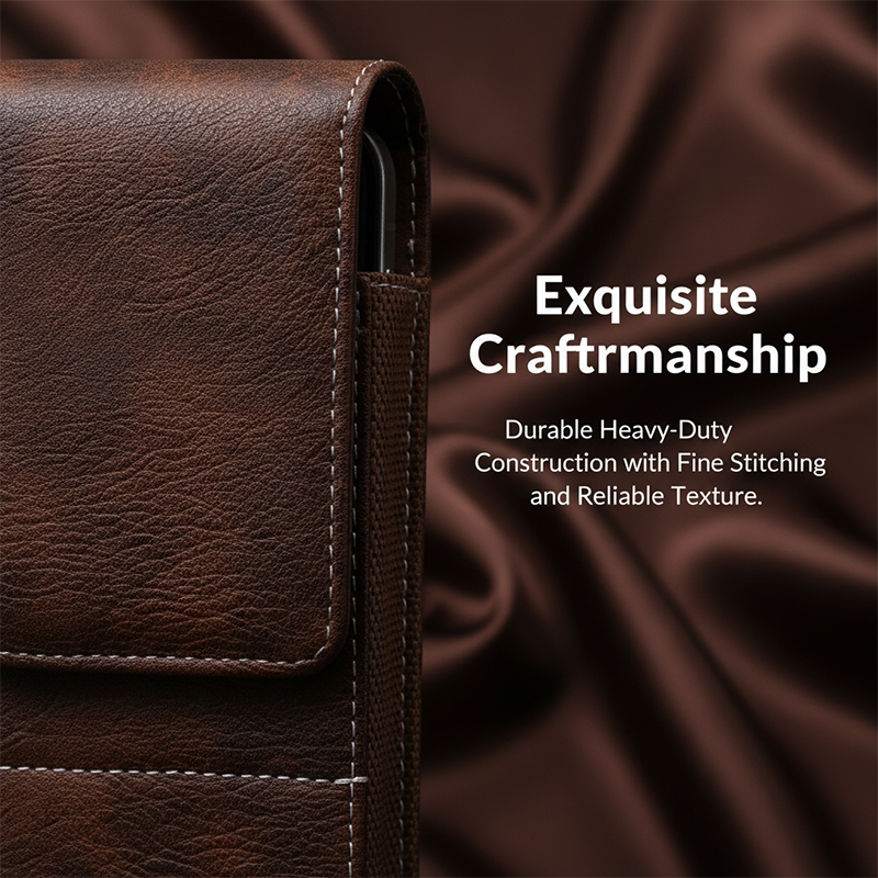 Men's PU Leather Belt Pouch with Card Slot