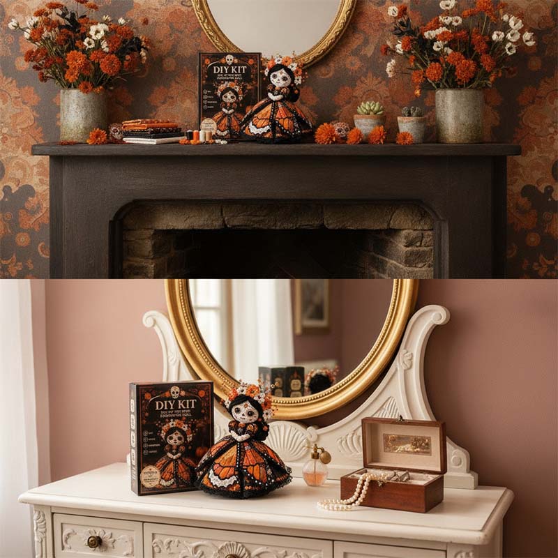 Handmade Day of the Dead DIY Fairy Patchwork Set