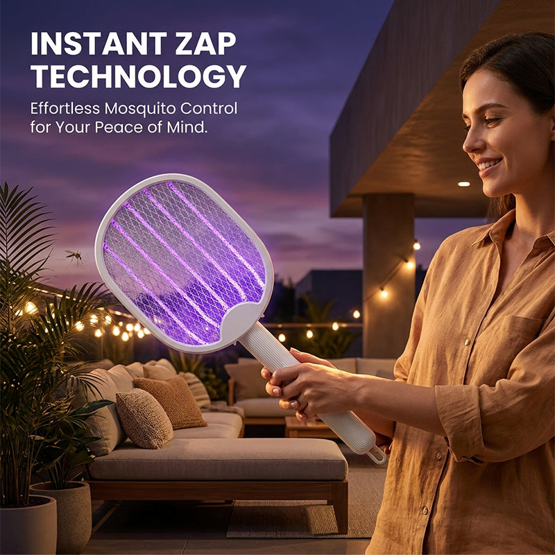 2-in-1 Foldable Electric Mosquito Swatter