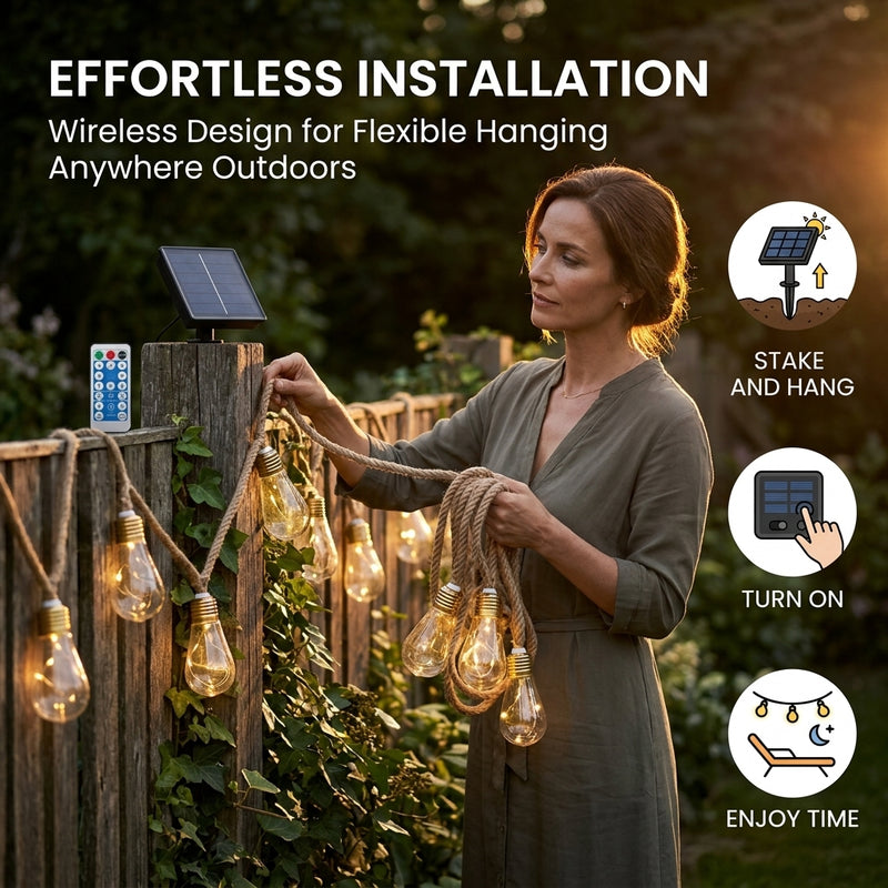 Outdoor Backyard Solar String Lights