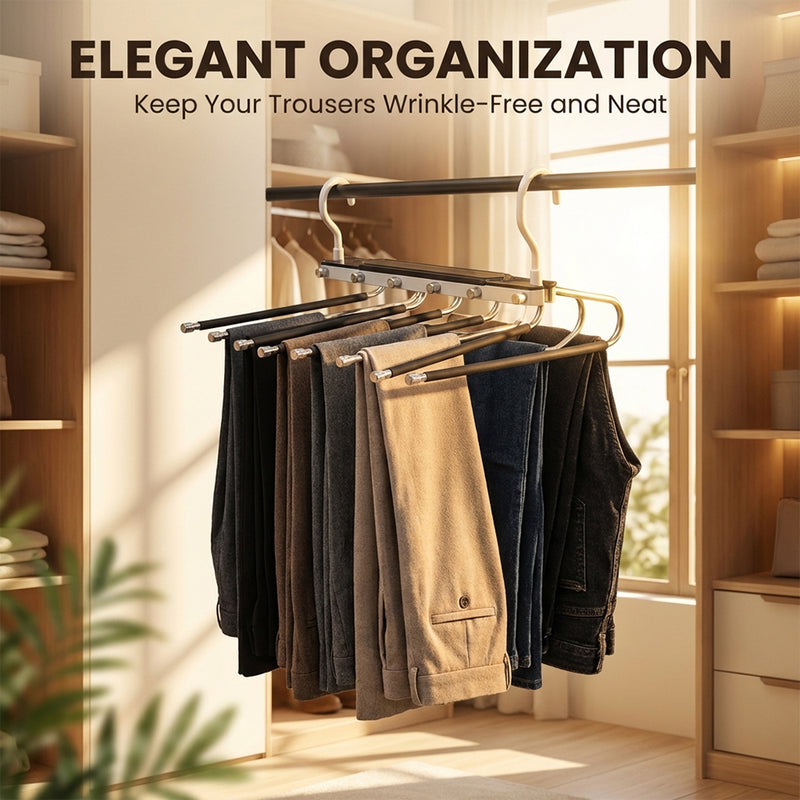 Multifunctional Non Slip Pants Hanger Organizer