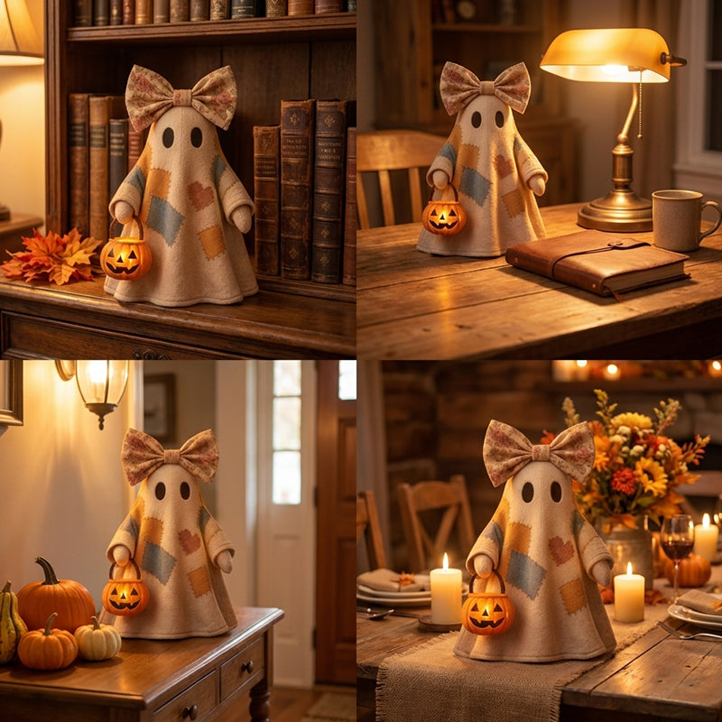 Patchwork Ghost Halloween Decoration