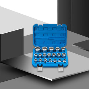 19-piece set of 12-point plum tooth socket head