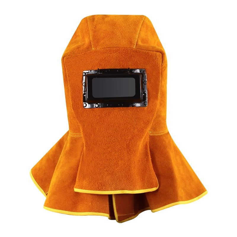 Heavy-Duty Cowhide Welding Hood with Flip-Up Lens