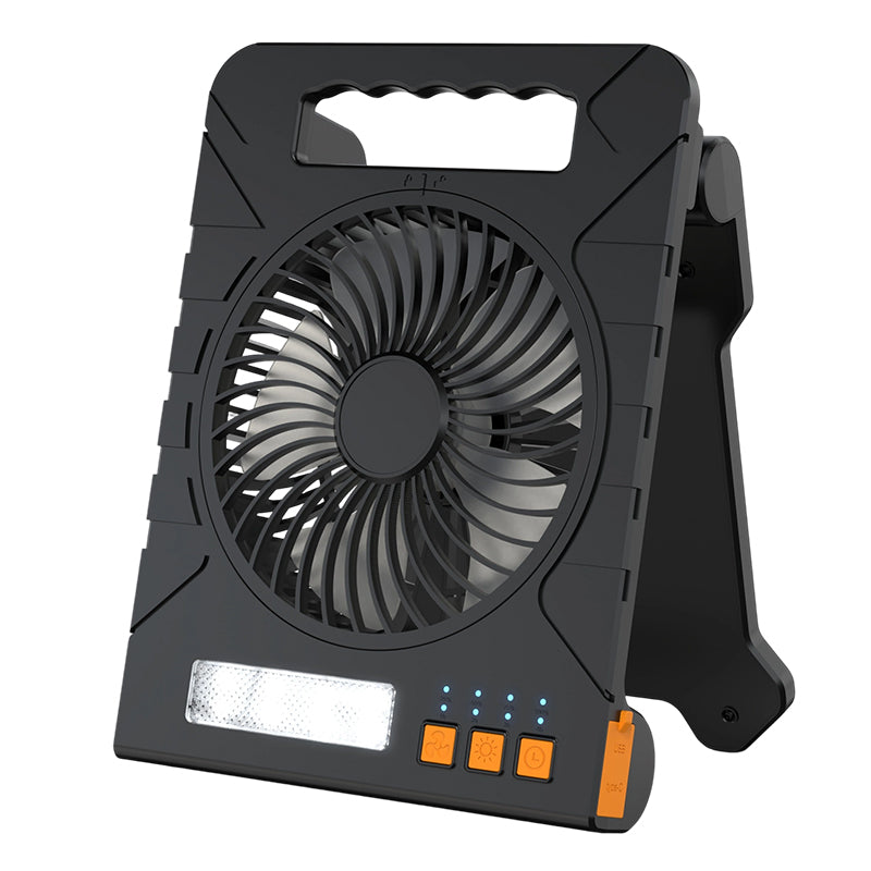 Portable Solar Charging Fan with LED Light