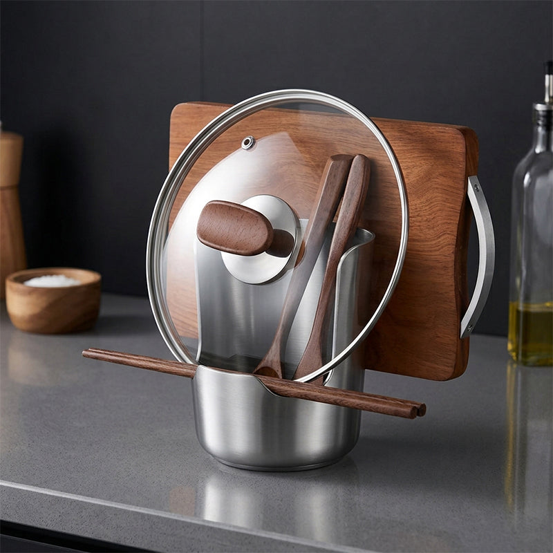 304 Stainless Steel Pot Lid & Ladle Holder Rack