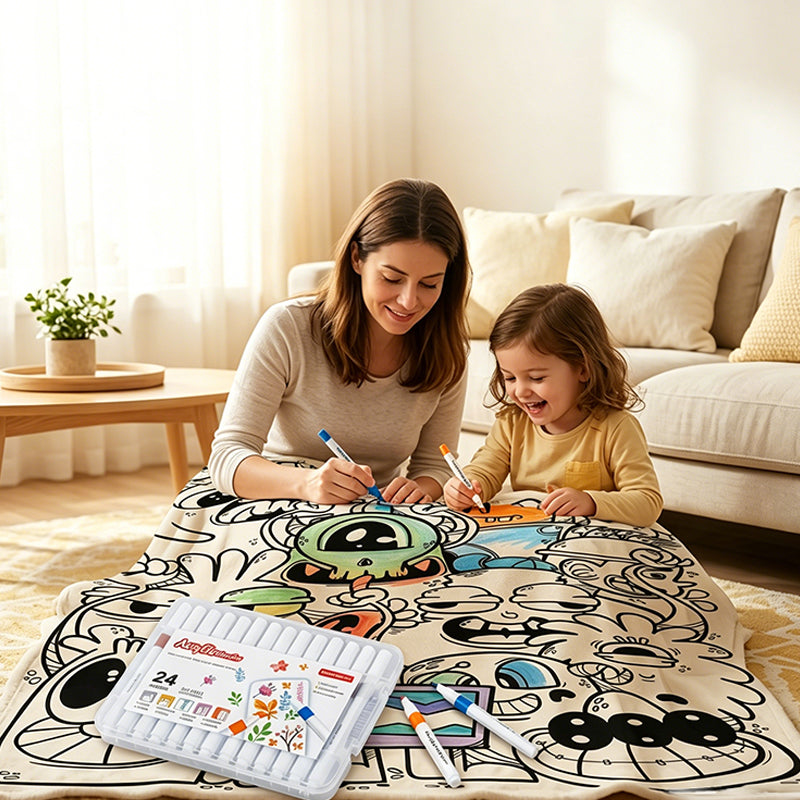 DIY Coloring Soft Blanket