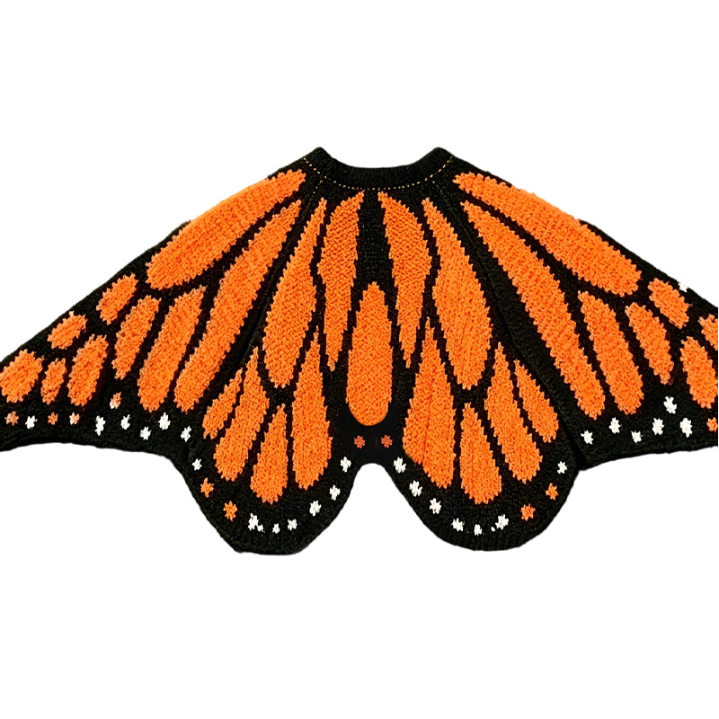 Monarch Butterfly V-Neck Knitted Cardigan