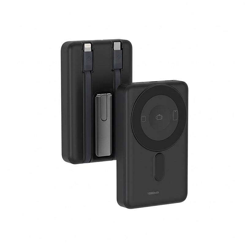 Magnetic Wireless Portable Power Bank with Built-in Cable