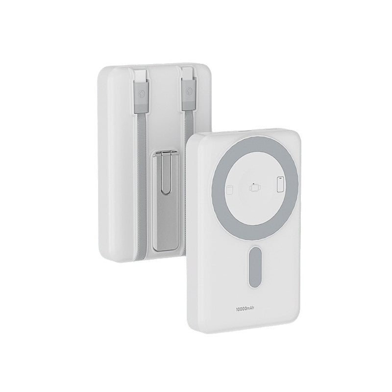Magnetic Wireless Portable Power Bank with Built-in Cable