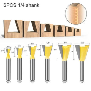 6PCS DOVETAIL ROUTER BIT SET