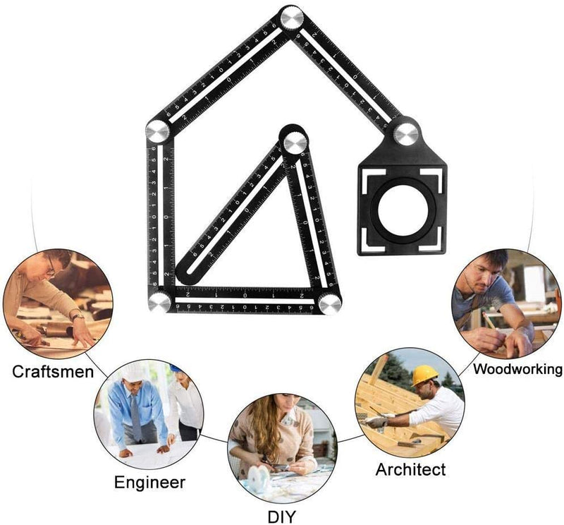 Amenitee Six-Sided Aluminum Alloy Angle Measuring Tool